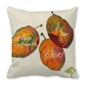 Peach skin fabric pillow cover with watercolor autumn leaves and believe quote - 22