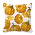 Square peach skin pillowcase with watercolor autumn pumpkin and maple leaf print - 18x18 Inch / Hand Drawn Pumpkin Yellow Maple Combination Style (38)