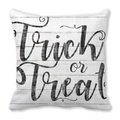 Halloween Trick or Treat throw pillow cover with vintage wood grain on peach skin fabric - Vintage Wood Grain Trick Or Treat Style (ZT360-40)