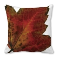 Autumn maple leaf print on square peach skin pillowcase with vibrant orange red tones - 27