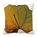 Fall leaf print decorative cushion cover in peach skin fabric for autumn home decor - 29