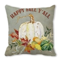 Housse de coussin Happy Fall Y'all avec citrouille blanche et feuilles d'automne - Style Citrouille Blanche Happy Fall Y'All (18)