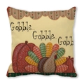 Housse de coussin Thanksgiving avec dinde, citrouille et bordure fleurie douce - Style Action de Grâce Dindon Citrouille (19)