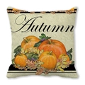 Housse de coussin automnale avec citrouilles aquarelle et feuilles avec texte Autumn - Style Calligraphie Vintage Autumn (21)