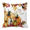 Happy Fall Y'all watercolor pumpkin leaf peach skin pillowcase for autumn decor - 18x18 Inch / Happy Fall Y'all Pumpkin Acorn Style (21)