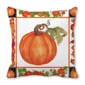 Housse de coussin avec citrouille aquarelle et feuilles d'automne pour Thanksgiving - Style Vigne de Citrouille Aquarelle (22)