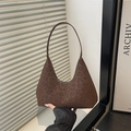 Dunkelbraune Hobo-Tasche mit Leopardenmuster und eleganter Ledertextur für Damen - Braun