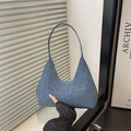Retro Hobo-Tasche mit Leopardenmuster in Dunkelblau, geprägte Tiertextur und Schultergurt - Blau