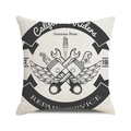 Housse de coussin carrée avec imprimé moto vintage California Riders sur lin - California Riders Biker Vintage (31)