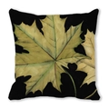 Happy Thanksgiving peach skin pillowcase with a vibrant autumn maple leaf on black fabric - 39