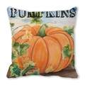 Housse de coussin carrée à motif citrouille et feuilles en tissu peau de pêche - Style Citrouille Réaliste Pumpkins (26)