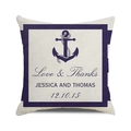 Housse de coussin nautique personnalisée avec ancre marine et rayures bleues marines - Love Thanks Cadre Bleu Ancre (36)