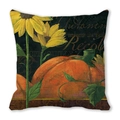 Housse de coussin automnale avec citrouille et tournesol sur fond noir style vintage - Style Citrouille Tournesol Citrouille (28)