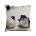 Watercolor sea turtle pillow cover with purple baby bird hatching illustration - Purple Hatching Creature Illustration (ZX309-36) / 18x18 Inch