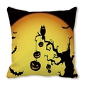 Halloween decorative pillow cover with pumpkin lanterns and owl silhouette on moon background - Dead Tree Owl Full Moon Style(21)