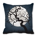Halloween pillowcase featuring a spooky dead tree silhouette against a full moon - Moonlight Dead Tree Silhouette Gradient Style(23)