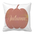 Autumn themed throw pillow cover featuring a large orange pumpkin and white fabric - 18x18 Inch / Autumn Huge Pumpkin Silhouette Style (33)