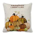 Housse de coussin carrée avec citrouilles d'automne à l'aquarelle et texte calligraphique - Style Amusant Pumpkin I Didn't Like (33)