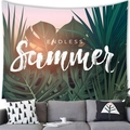 Wandteppich mit tropischen Monstera-Blättern und Endless Summer Schriftzug - Pfirsichhaut / Endloser Sommer-Stil (4) / M