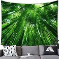Cozy home decor featuring a bamboo forest wall tapestry above a grey fabric sofa - 1 / 150x100(Peach Skin)