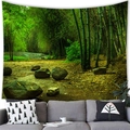 Detail of high-definition digital print showing lush bamboo forest on a wall tapestry - 2 / 150x100(Peach Skin)