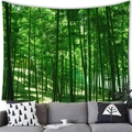 Lush green bamboo forest tapestry wall hanging for living room interior decoration - 3