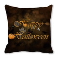 Halloween peach skin pillowcase with Happy Halloween text, ghosts, and pumpkin patterns - Ghost Black Cat Jack-o'-lantern Mix Style(29)