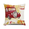 Watercolor pumpkin and vintage red truck decorative pillow cover for fall harvest decor - One Size / Red Retro Truck Pumpkins Harvest Style (35)