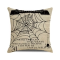 Vintage Halloween Creepy Crawlers throw pillow cover with spider web design and poem - Standard Size