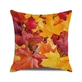 Square autumn throw pillow featuring vibrant maple leaf patterns on a textured fabric - Saturated Maple Leaves (5)