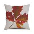 Detailopname van vierkante kussenhoes met realistische herfstbladeren textuur - 45cmx45cm / Grote Vintage Herfstbladeren (9)