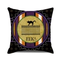 Halloween decorative pillowcase featuring a black cat silhouette and bold EEK text print - Standard Size