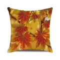 Square autumn pillow cover featuring red and golden maple leaf digital printing - Red and Gold Maple Leaves (3)