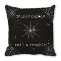 Détail de la housse de coussin Halloween avec toile d'araignée et texte imprimé - Texte Toile d'Araignée (5)