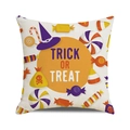 Detail von Halloween Trick or Treat Kissenbezug mit Hexenhut und Süßigkeiten Motiven - Trick Or Treat Zauberhut Stil (3)