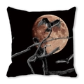 Halloween pillow cover featuring vultures on tree branches with a large copper moon - Vulture Dead Wood Bronze Moon Style(35)