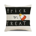 Halloween Trick or Treat throw pillow cover with black and white stripes and candy motif - Black And White Striped Candy Style (37)