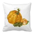 Detalle de calabaza en acuarela y hojas de otoño impresas en funda de cojín suave - Estilo Hoja de Roble Calabaza Otoño (8) / 45x45cm