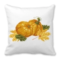 Detalle de estampado de calabazas y hojas de otoño en funda de almohada de piel de melocotón - Estilo Calabaza Naranja Cosecha Otoño (9) / 45x45cm