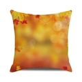 Square fall cushion cover with vibrant maple leaves print and bokeh background effect - Bokeh Effect Maple Leaves (6)