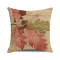 Vierkante kussensloop met herfst eikenbladeren en eikels in een vintage textuur - 45cmx45cm / Vintage Eikenbladeren en Eikels (22)