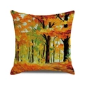 Autumn forest oil painting cushion cover made of textured linen for home decoration - Artistic Forest Scenery (7)