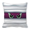 Halloween mummy pumpkin pillow case with white bandage texture and green cartoon eyes - Mummy Eyes Fun Style(39)