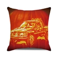 Square orange Thanksgiving pillow cover featuring a watercolor pumpkin truck design - One Size / Orange Red Pumpkin Pickup Style (25)