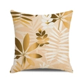 Vierkante kussensloop met gouden tropisch bladpatroon in moderne herfststijl decor - 45cmx45cm / Gelaagde Goudbruine Bladeren (25)