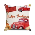 Square Thanksgiving pillow cover with vintage red truck, pumpkins, and sunflowers - One Size / Happy Thanksgiving Red Pickup Barn Style (26)