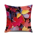 Square fall cushion cover with maple leaves and pine cones for Thanksgiving decor - Pinecones and Leaves Pattern (12)