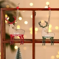 Rustic wooden Christmas reindeer ornaments with Merry Christmas print and jute twine - Reindeer Design