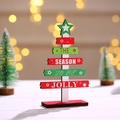 Mini albero di Natale in legno fai-da-te decorazione da tavolo con strati rossi verdi - Stile Stella Verde Superiore