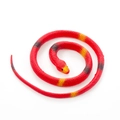 70cm realistic rubber snake toy for Halloween pranks with red yellow and black patterns - Red